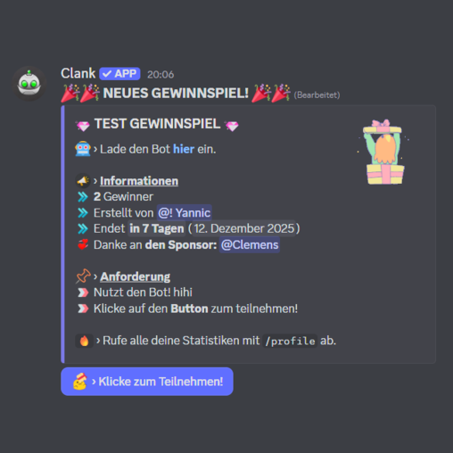Discord Giveaway Bot - Bl4cklist ~ Deutscher Gaming-& Tech Discord-Server